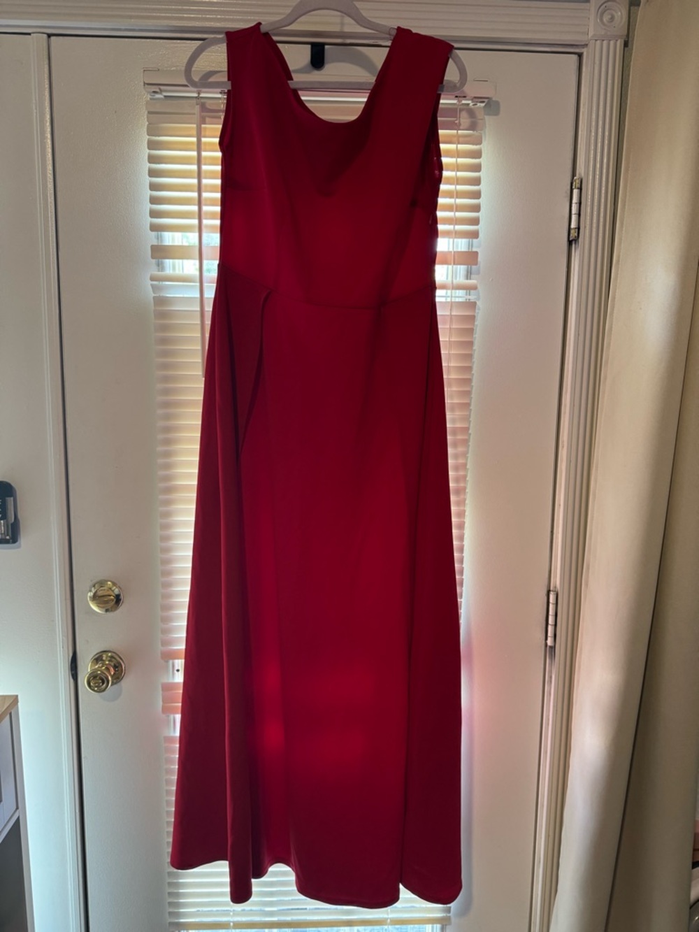 Source Unknown Red Sleeveless Maxi Dress - Elegant Scoop Neck